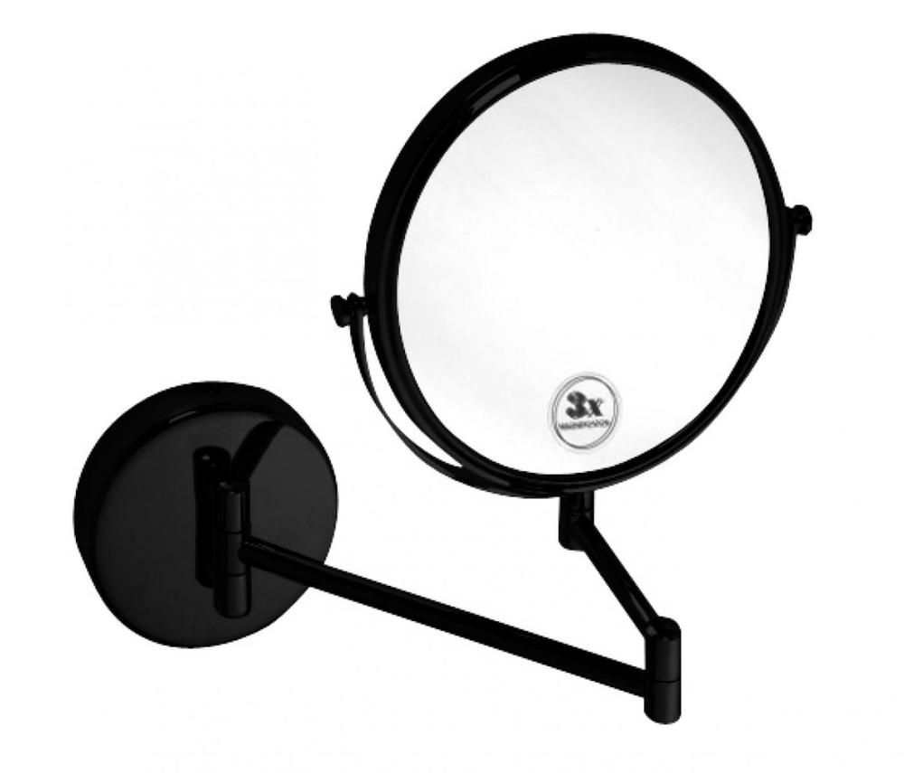 Tirolix - Specchio cosmetico rotondo 19 cm Nero