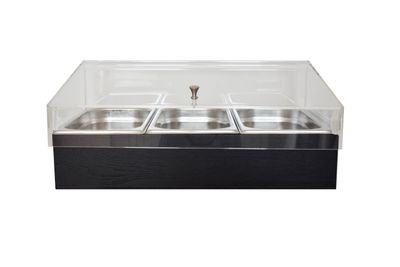 Yegam - Espositore Refrigerato con Vaschette GN 1/1 Nero T-Collection