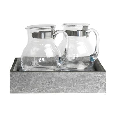 Yegam - Espositore refrigerato in Cemento con 2 caraffe GN 1/2 T-Collection