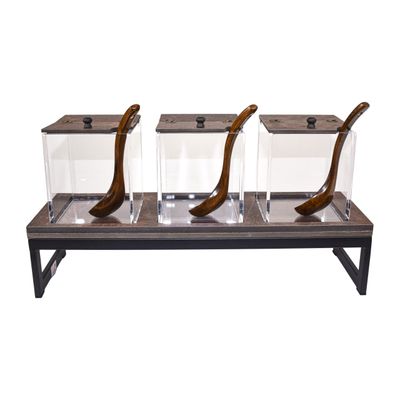 Yegam - Dispenser cereali ruggine con alzata T-Collection