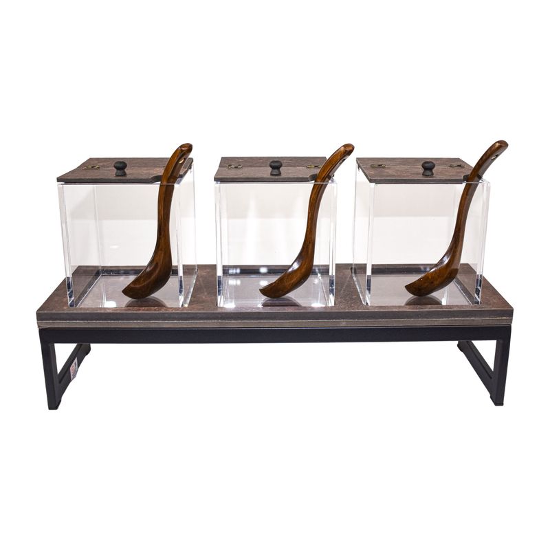 Yegam - Dispenser cereali ruggine con alzata T-Collection