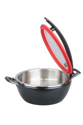 Yegam - Scaldavivande tondo coperchio rosso manico nero