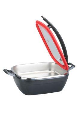 Yegam - Scaldavivande rettangolare coperchio rosso manico nero