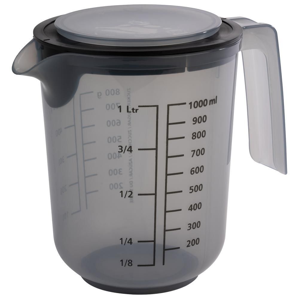 APS - Brocca graduata con coperchio &quot;Mixup&quot; 1L Grigio