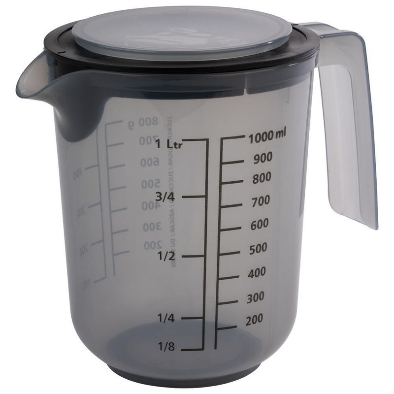APS - Brocca graduata con coperchio &quot;Mixup&quot; 1L Grigio