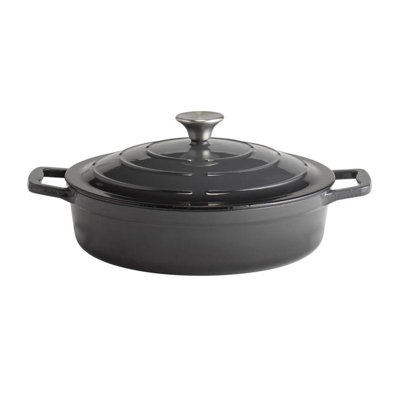 APS - Casseruola con coperchio &quot;5 Stars&quot; 28 x 28 cm Grigio
