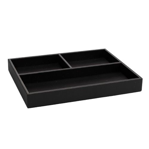Aliseo - Contenitore con tre scomparti Londoner Noir 250 x 30 x 200 mm