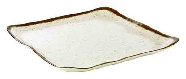 APS - Piatto &quot;Stone Art&quot; 32,5 x 33 cm Bianco, Marrone