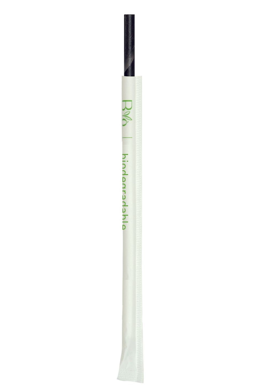 Byo - Cannuccia nera in carta imbustata 20 cm