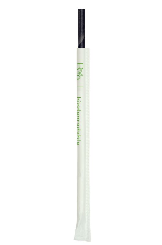 Byo - Cannuccia nera in carta imbustata 20 cm