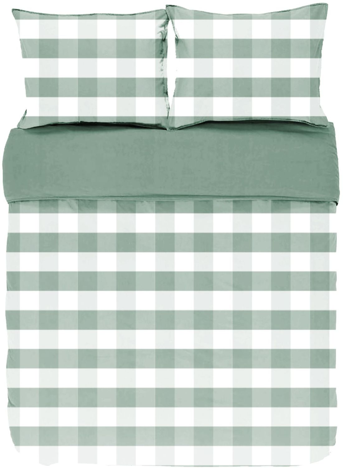Copripiumino a quadri con federe 240 x 220 cm Verde - Tirolix