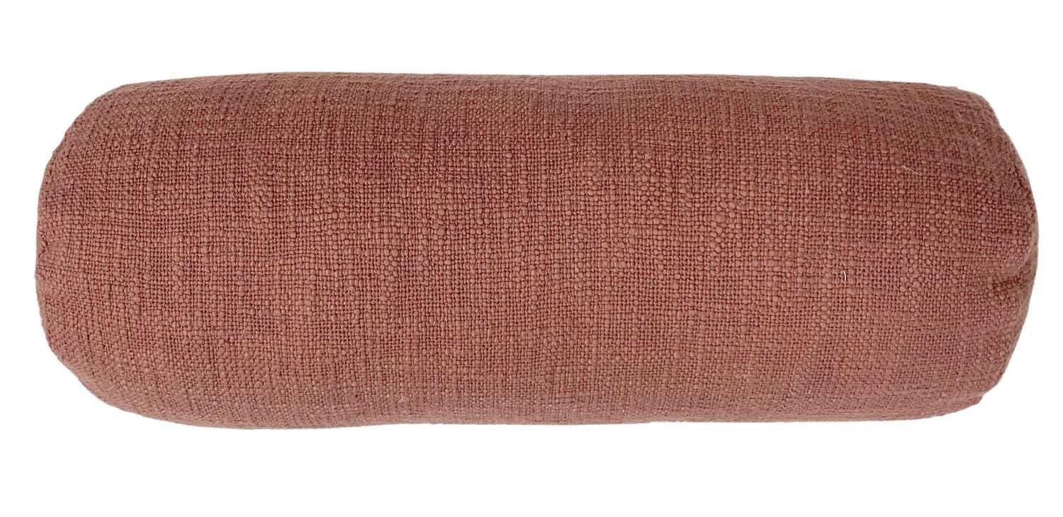 Cuscino in cotone slub cilindrico 15 x 45 cm Ruggine - Tirolix