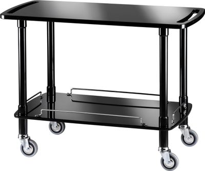 Forcar - Carrello di servizio in legno 2 piani 110 x 55 cm Nero