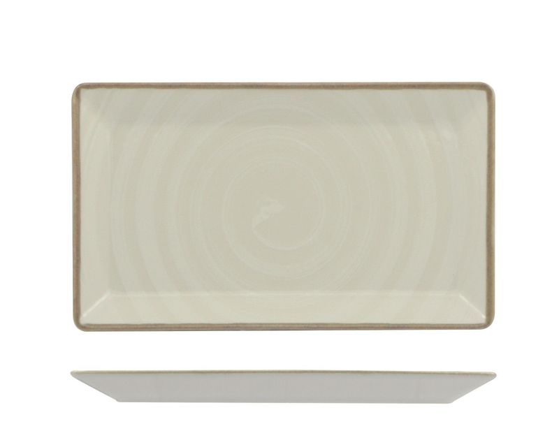 Saturnia - Piatto rettangolare 26 x 15 cm Vortex Bianco