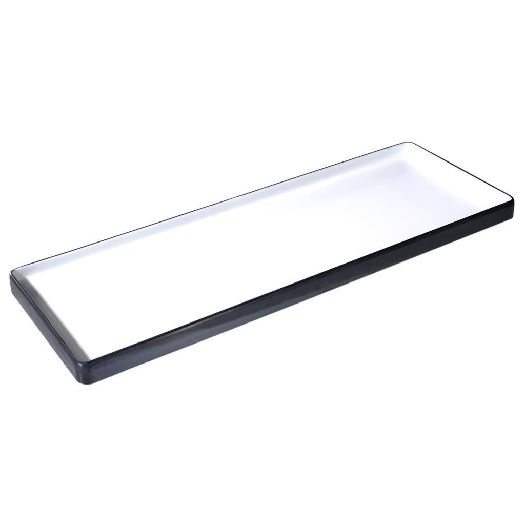 Tirolix - Piatto Rettangolare 50 x 18 cm Melamina Bicolor Bianco/Nero