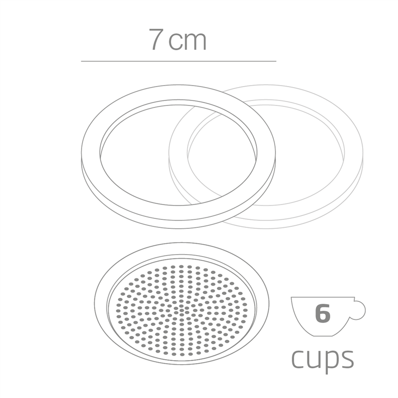 Blister 2 Guarnizioni E Filtro Caffettiere 6 Tazze Miss Moka Prestige Forever