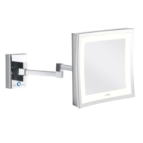 Aliseo - Specchio quadrato illuminato con braccio doppio Led Cubik T3 215 x 215 mm