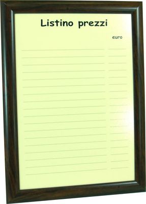 Cornice Listino Bar 47x35 cm Noce PNC01 - Nero Lavagne