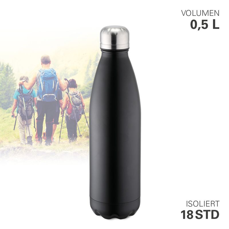 Bottiglia thermos sottovuoto 0,5 l Nero - Weis