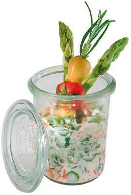 APS - Set da 12 bicchieri con coperchio &quot;Weck&quot; 0,16L