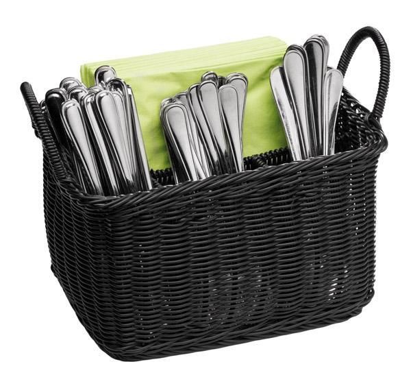 APS - Cestino posate &quot;Economic&quot; 18 x 26 cm Nero