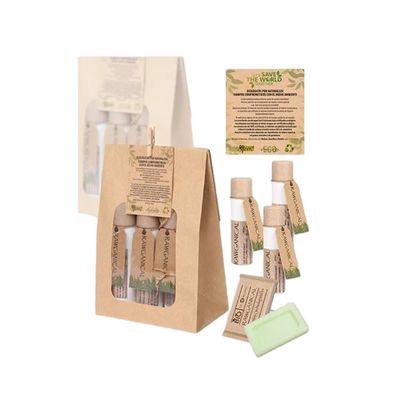 Tirolix - Set con shampoo, gel doccia, latte corpo e sapone mani Rawganical Bio