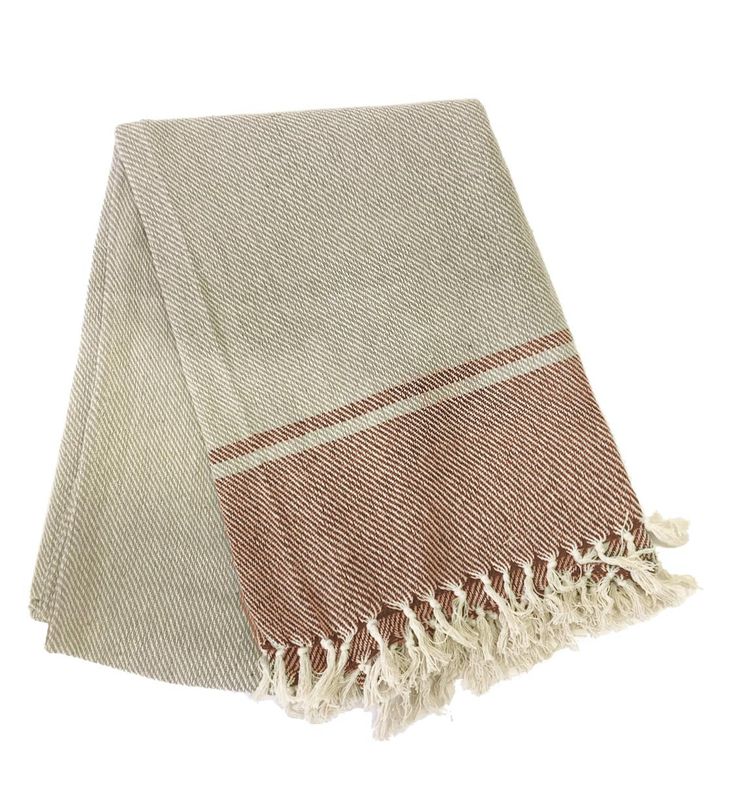 Plaid in cotone con frange 150 x 250 cm Rosso  - Tirolix