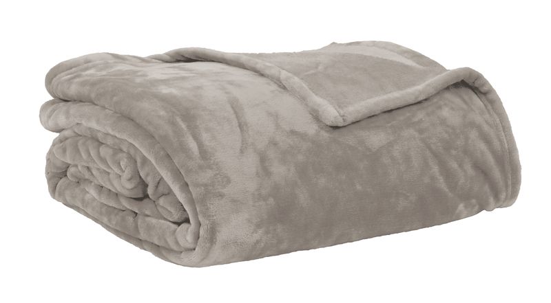 Plaid morbido in pile 240 x 220 cm Taupe - Tirolix