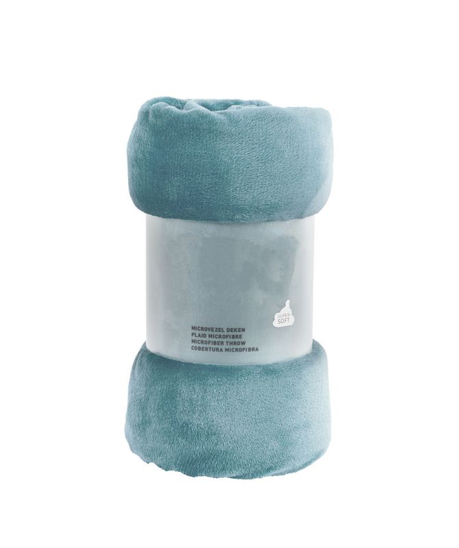 Plaid morbido in pile 240 x 220 cm Azzurro - Tirolix