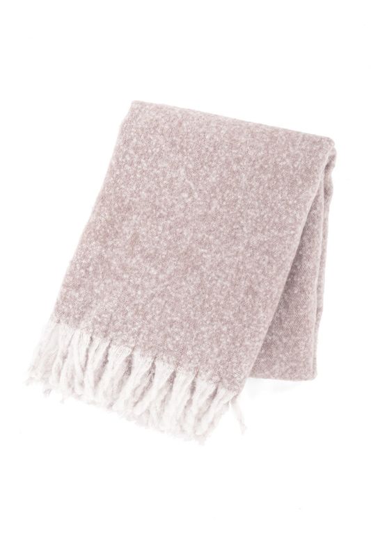 Plaid in microflanella con frange 130 x 170 cm Rosa - Tirolix