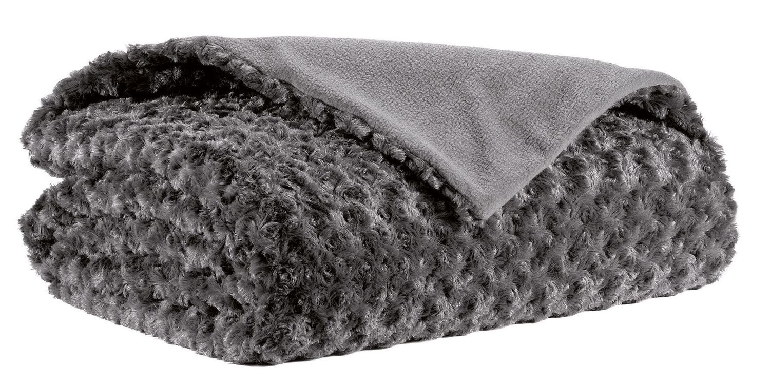 Plaid soffice 150 x 200 cm Grigio - Tirolix