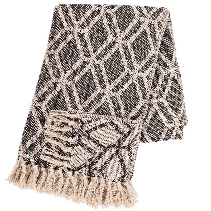 Plaid geometrico 130 x 170 cm Grigio - Tirolix