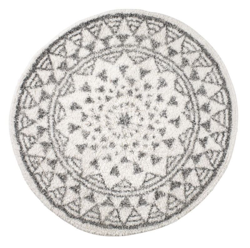 Tappeto con motivo mandala 65 cm Bianco/Grigio - Tirolix