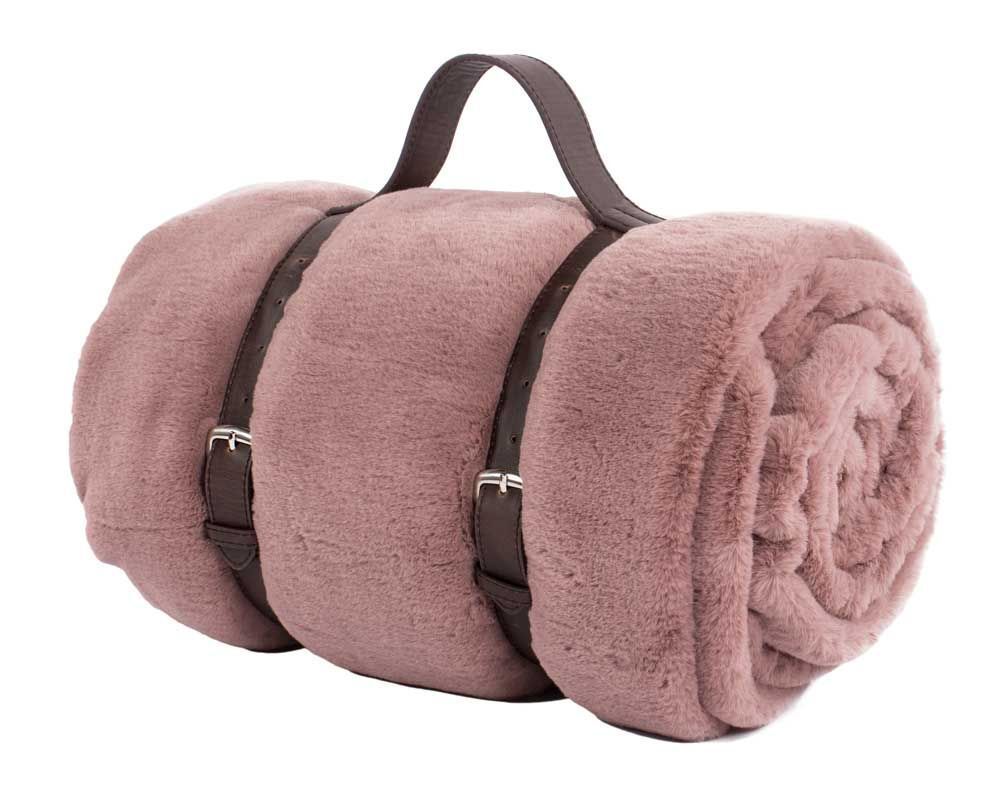 Plaid pelo coniglio corto 140 x 180 cm Rosa - Tirolix