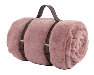 Plaid pelo coniglio corto 140 x 180 cm Rosa - Tirolix