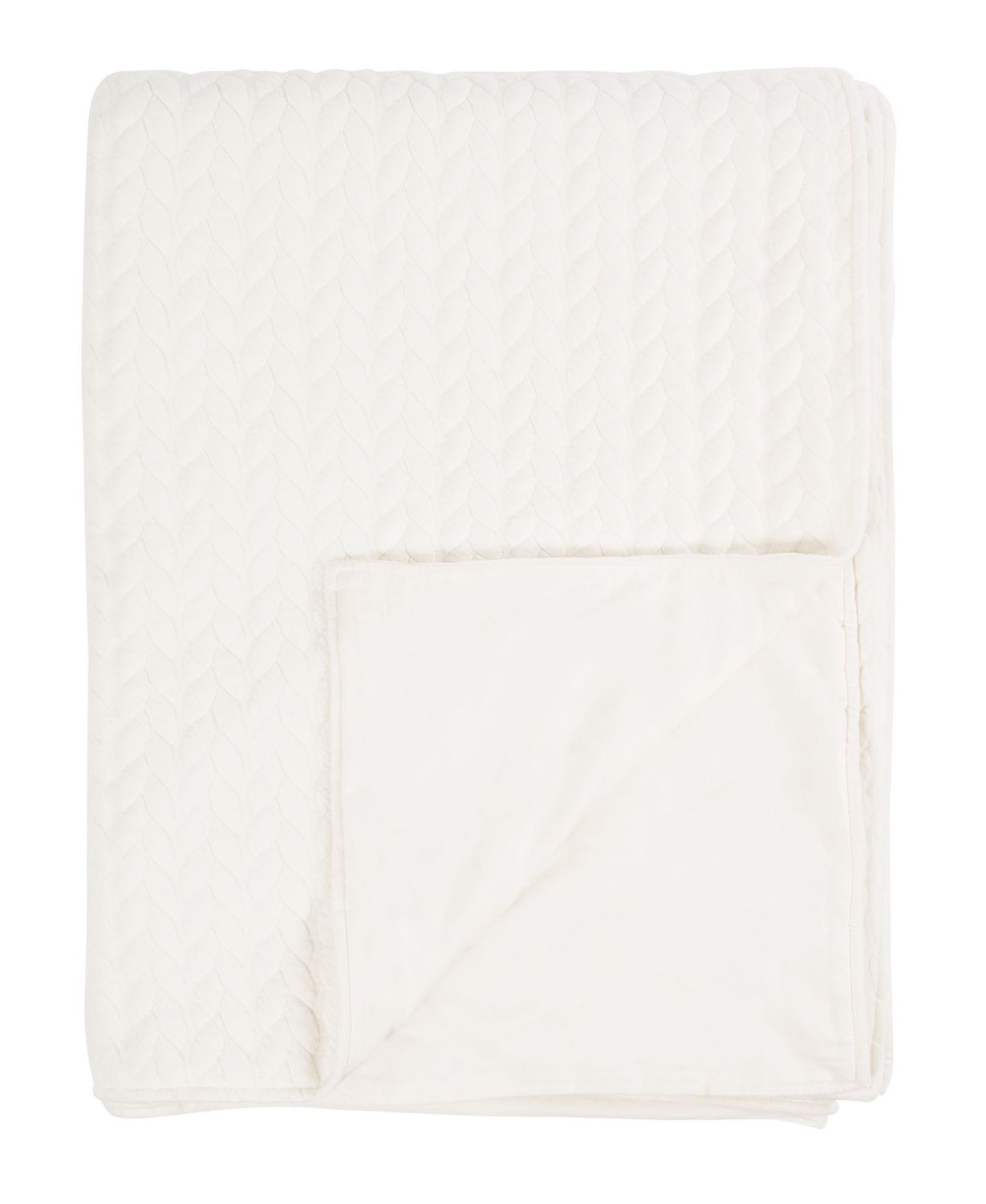 Plaid in maglia 130 x 170 cm Bianco - Tirolix