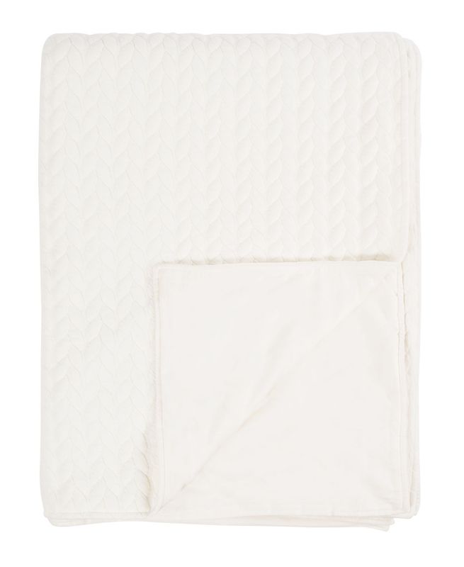 Plaid in maglia 130 x 170 cm Bianco - Tirolix