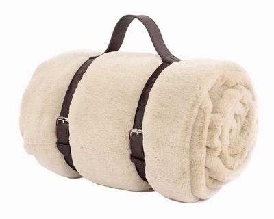 Plaid pelo coniglio corto 140 x 180 cm Crema - Tirolix