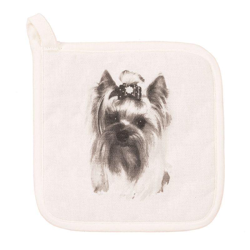 Presina con cane yorkshire 20 x 20 cm Crema - Tirolix