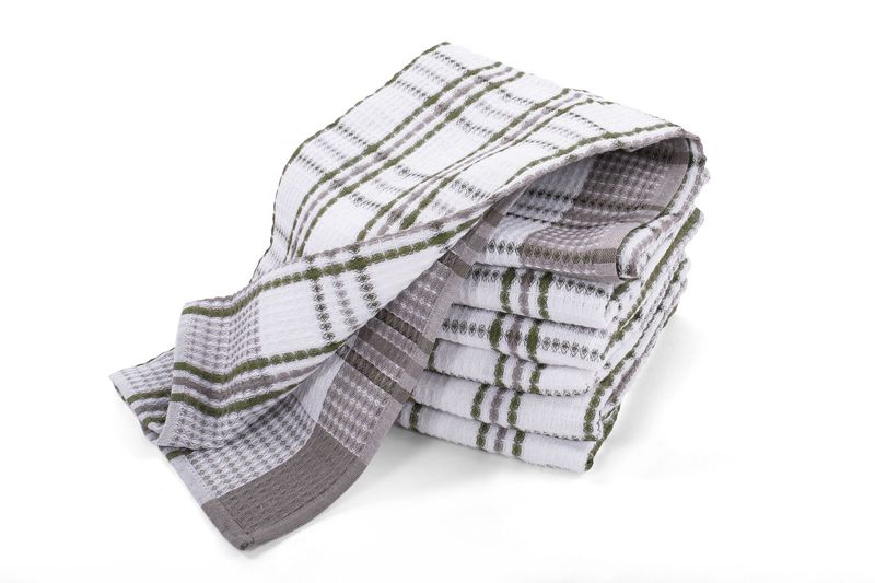 Canovacci/Strofinacci a scacchi 4 pezzi 50 x 70 cm Verde - Tirolix