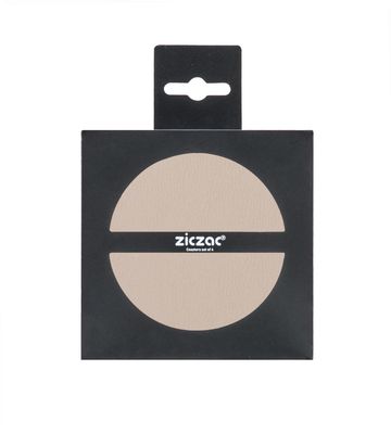 Sottobicchieri Ecopelle 4 Pz. 10 cm Taupe - Tirolix