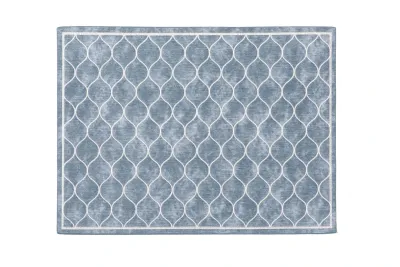 Tovaglietta Pelle Melange con Ricamo 33x45 cm Blu Jeans - Tirolix