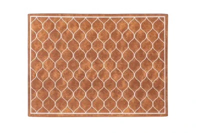 Tovaglietta Pelle Melange con Ricamo 33x45 cm Marrone Chiaro - Tirolix