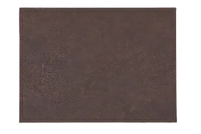 Tovaglietta Finta Pelle con Ricamo 33x45 cm Marrone Scuro - Tirolix