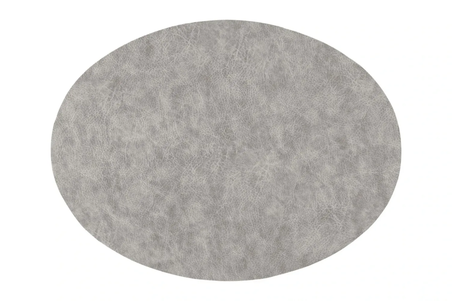 Tovaglietta Ovale Finta Pelle 33x45 cm Grigio Chiaro - Tirolix