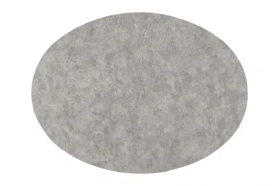 Tovaglietta Ovale Finta Pelle 33x45 cm Grigio Chiaro - Tirolix