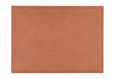 Tovaglietta Finta Pelle con Ricamo 33x45 cm Marrone - Tirolix