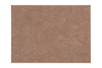 Tovaglietta Finta Pelle con Ricamo 33x45 cm Taupe - Tirolix