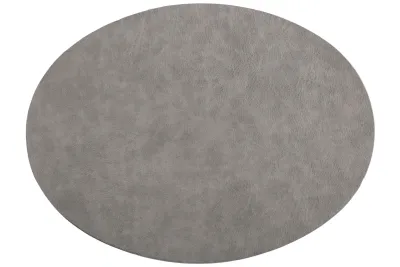 Tovaglietta Ovale Finta Pelle 33x45 cm Grigio - Tirolix