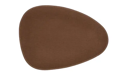 Tovaglietta Ovale Bordi Ricamati 32x42 cm Marrone - Tirolix